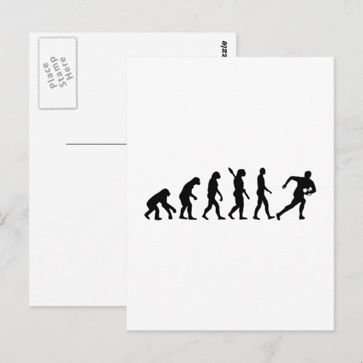 Evolution Rugby Postkarte (Vorne/Hinten)