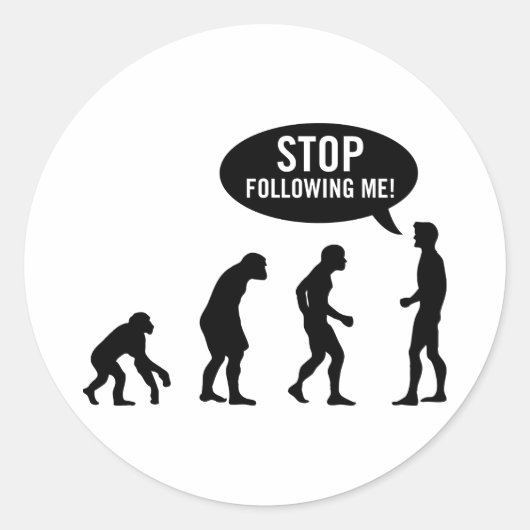 Evolution Runder Aufkleber (Vorderseite)