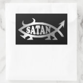 Evolution - Satan + rechteckiger Aufkleber (Tasche)