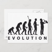 Evolution Saxophon Postkarte (Vorne/Hinten)