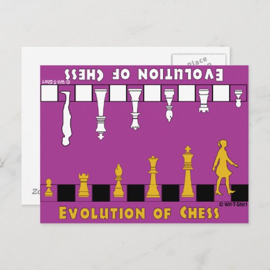 Evolution Schach, Gestaltung des Schachs nach der Postkarte (Vorne/Hinten)