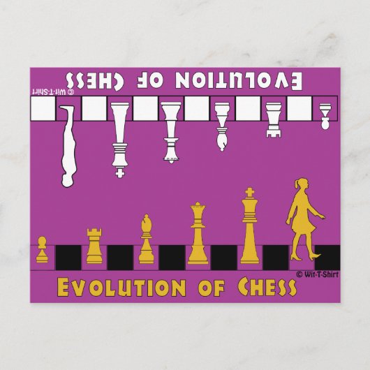Evolution Schach, Gestaltung des Schachs nach der Postkarte (Vorderseite)