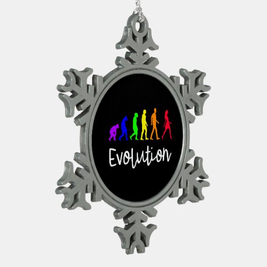 Evolution Schneeflocken Zinn-Ornament (Links)