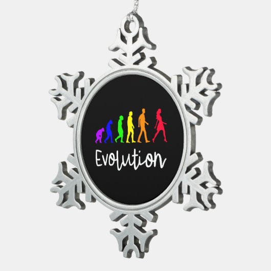 Evolution Schneeflocken Zinn-Ornament (Rechts)