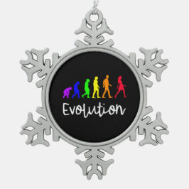 Evolution Schneeflocken Zinn-Ornament