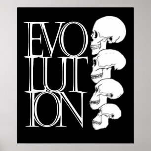 Evolution (schwarz, mit weißem Rand) Poster