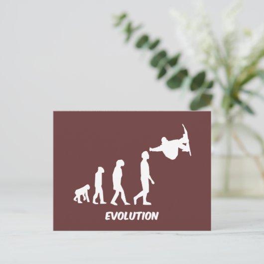 Evolution-Skateboard Postkarte (Stehend Vorderseite)