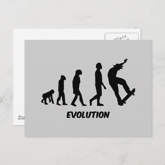 Evolution Skateboarding Postkarte (Vorne/Hinten)