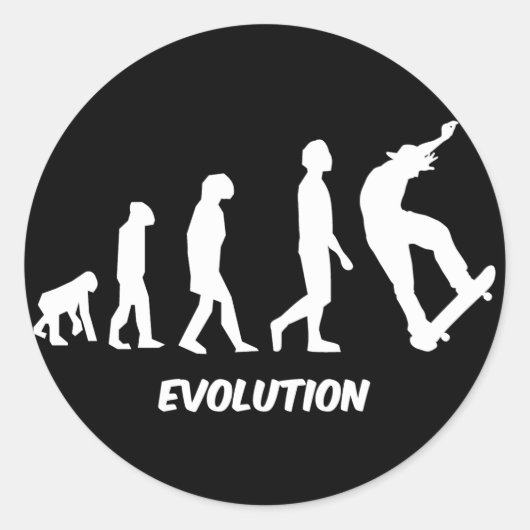 Evolution Skateboarding Runder Aufkleber (Vorderseite)