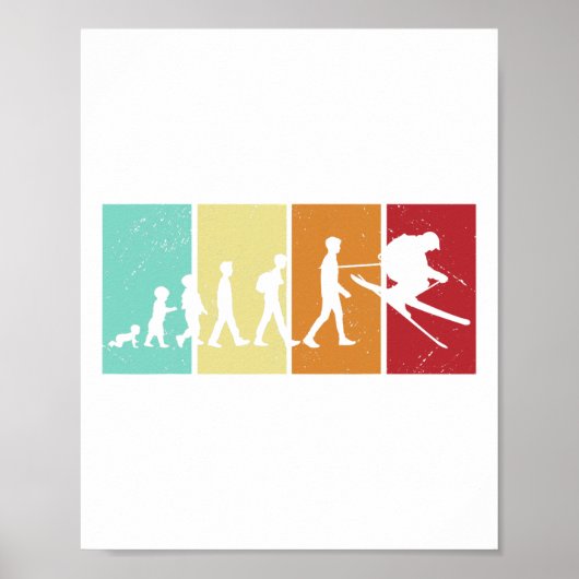 Evolution Ski - Skiverliebte Berge Rück-Ski Poster (Vorne)