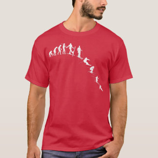 Evolution Skifahren Evolving Man as a Skier, Ski T-Shirt