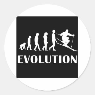 Evolution Skifahren Runder Aufkleber
