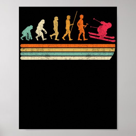 Evolution Skifahrer Wintersportgeschenk für Skifah Poster (Vorne)