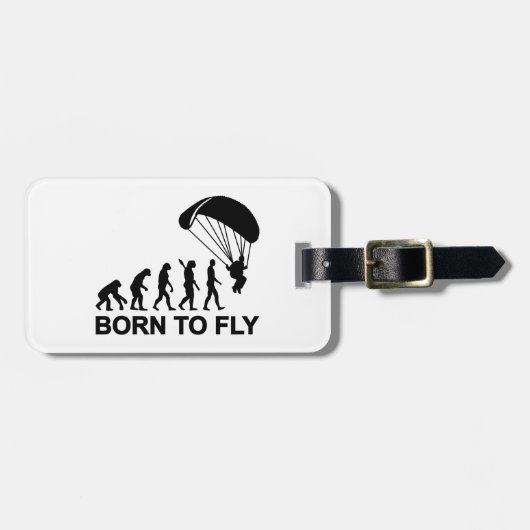 Evolution Skydiving geboren zu fliegen Gepäckanhänger (Vorderseite horizontal)
