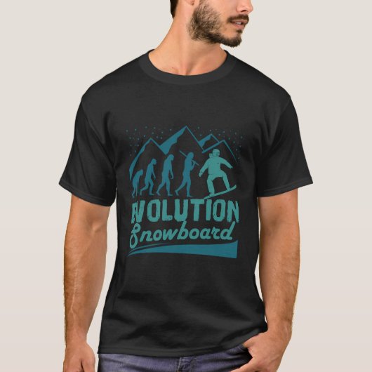 Evolution Snowboard Freestyle Snowboarden Lover T-Shirt (Vorderseite)