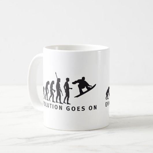 evolution snowboard kaffeetasse (Vorderseite Links)