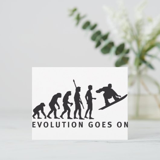 Evolution Snowboard Postkarte (Stehend Vorderseite)
