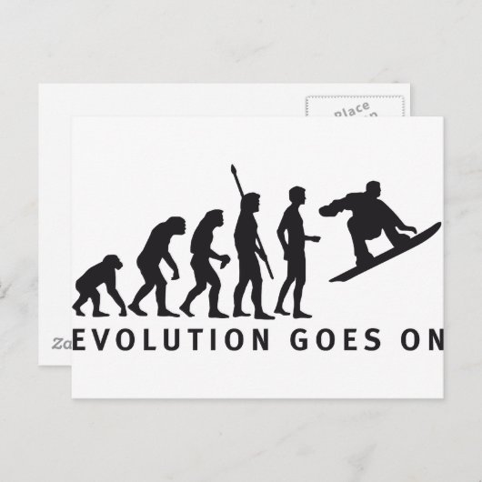 Evolution Snowboard Postkarte (Vorne/Hinten)