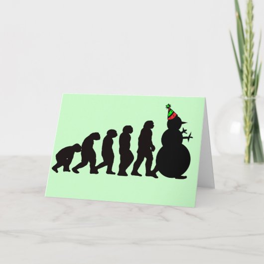 Evolution Snowman Feiertagskarte (Vorderseite)