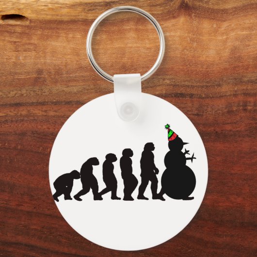 Evolution Snowman, Winterkleidung und Geschenke Schlüsselanhänger (Vorderseite)