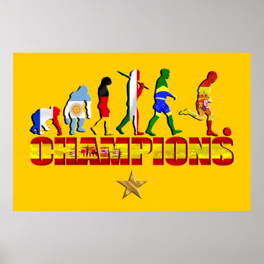 Evolution Spaniens Fußball-Weltmeister Spanien Poster (Vorne)