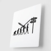 Evolution/Stagnation Quadratische Wanduhr (Winkel)