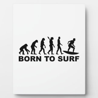 Evolution Surfen Geboren zum Surfen Fotoplatte