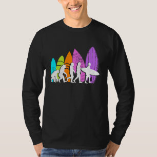 Evolution Surfer Ozeanwellen Surfen Farbige Brandu T-Shirt