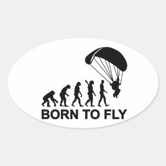 Evolution Tauchen geboren fliegen Ovaler Aufkleber