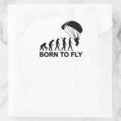 Evolution Tauchen geboren fliegen Ovaler Aufkleber (Tasche)