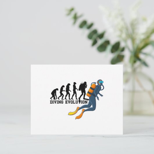 Evolution tauchen Scuba Diver Apparel Dive Postkarte (Stehend Vorderseite)