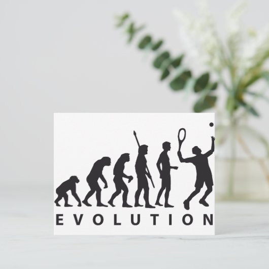 Evolution Tennis Postkarte (Stehend Vorderseite)