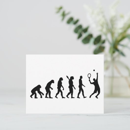 Evolution Tennisspieler Postkarte (Stehend Vorderseite)