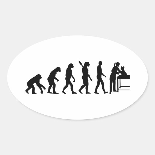 Evolution Tierärztin Ovaler Aufkleber (Vorderseite)