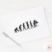 Evolution Tierärztin Ovaler Aufkleber (Umschlag)