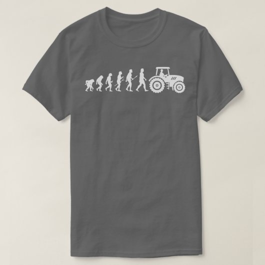 Evolution Tractor Driver Farmer Agriculture Field  T-Shirt (Design vorne)