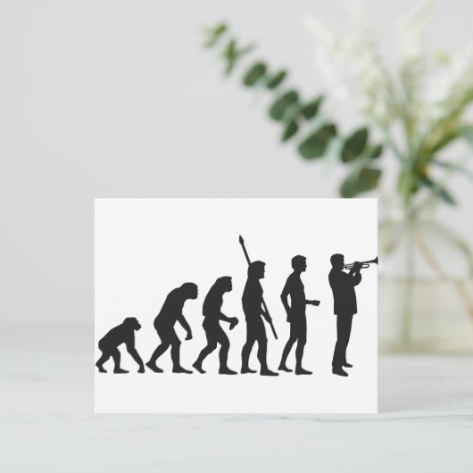 Evolution Trompete Postkarte (Stehend Vorderseite)