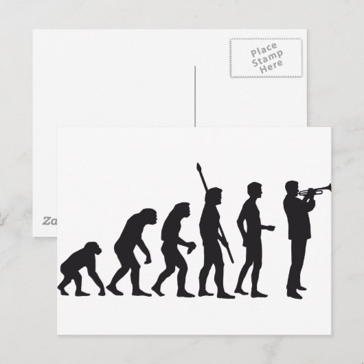Evolution Trompete Postkarte (Vorne/Hinten)