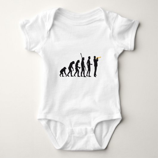 evolution trumpet player baby strampler (Vorderseite)