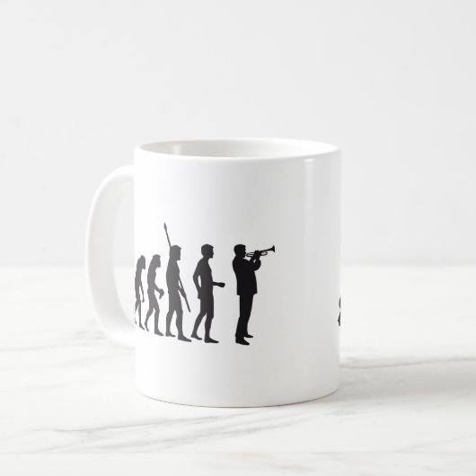evolution trumpet player kaffeetasse (Vorderseite Links)