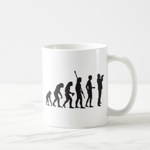 evolution trumpet player kaffeetasse