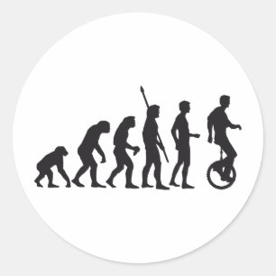 evolution unicycle runder aufkleber