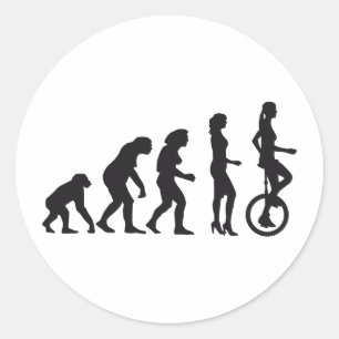 evolution unicycle runder aufkleber