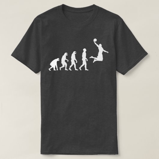 Evolution vom Affenreifen zum menschlichen Basketb T-Shirt (Design vorne)
