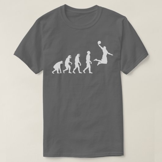 Evolution vom Affenreifen zum menschlichen Basketb T-Shirt (Design vorne)
