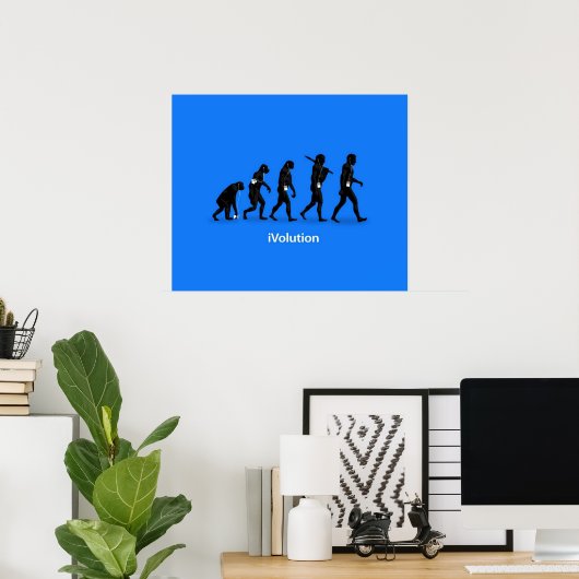 Evolution von Ape zum Mann mit iPod Poster (Heimbüro)