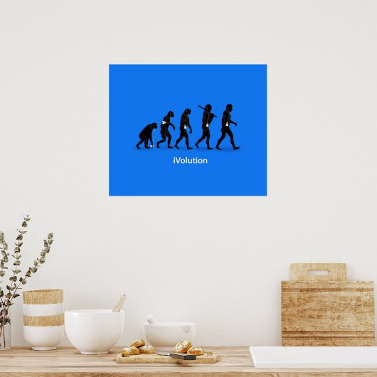 Evolution von Ape zum Mann mit iPod Poster (Küche)