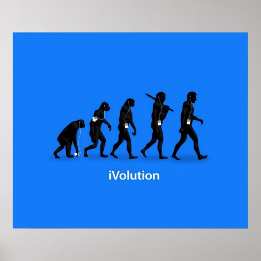 Evolution von Ape zum Mann mit iPod Poster (Vorne)