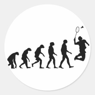 Evolution von Badminton Runder Aufkleber