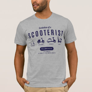 Evolution von einem Scooterist - Marine-Druck T-Shirt
